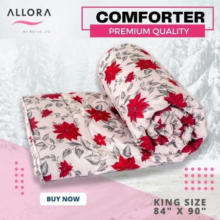 Maroon White Comforter