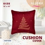 Maroon Embroidery Cushion Cover