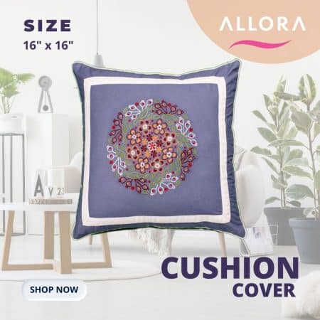 Ash Embroidery Cushion Cover