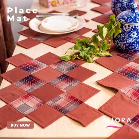 Table Placemat Design Light Brown Set – 7 pcs