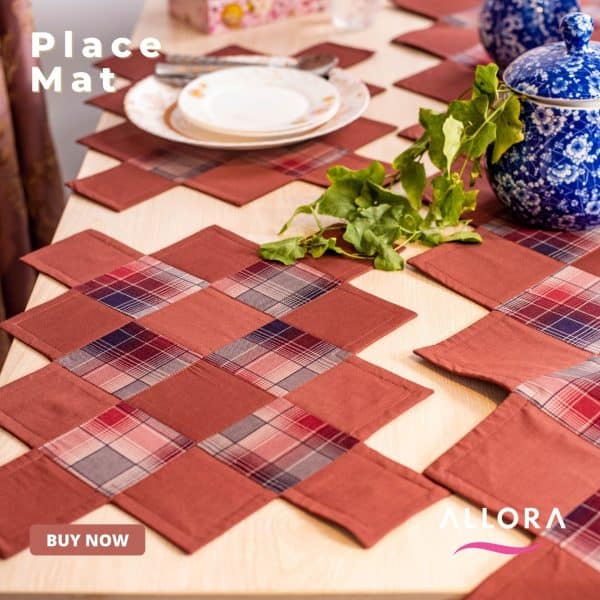 Table Placemat Design Light Brown Set 7 pcs at Best Price ALLORA