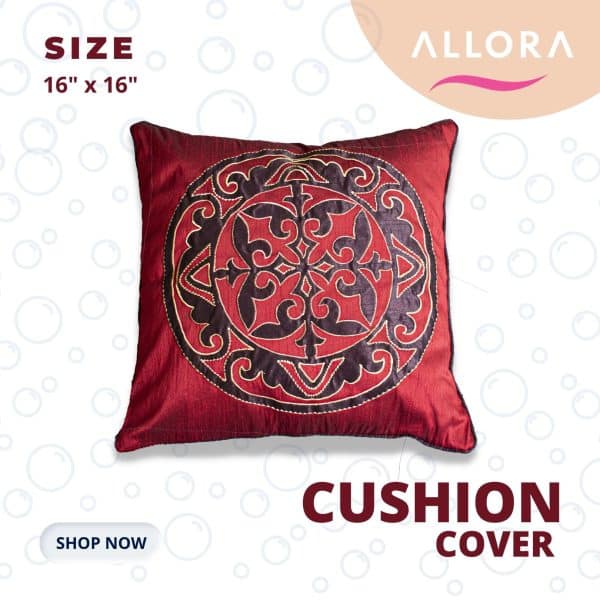 Red dhupian cushion cover