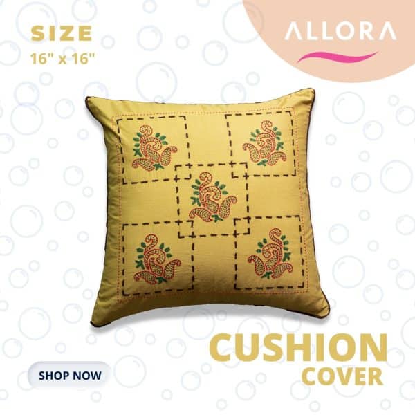 Yellow Hand work cushion cover
