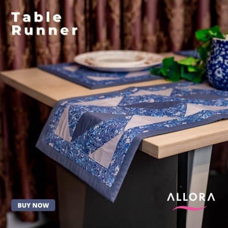 Patchwork Table Runner Set Blue – 7 Pcs