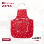 Red Stitched Kitchen Apron