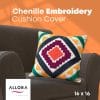 chenille embroidery cushion cover