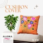 Applique Cushion Cover Orange