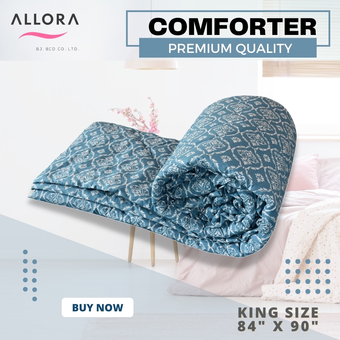 Pastel Blue Print Comforter