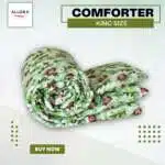 China Rose Print Comforter - Green