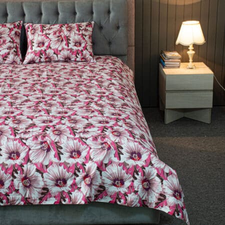 China Rose Print Bed Sheet - Pink