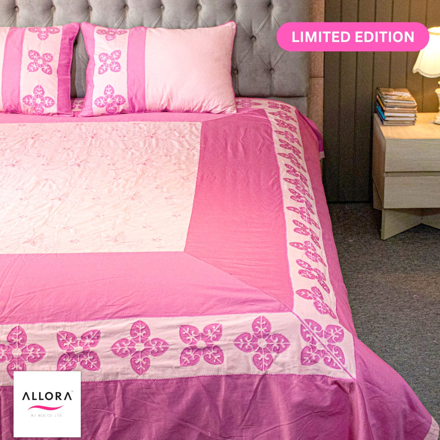 Pink Applique Bedsheet