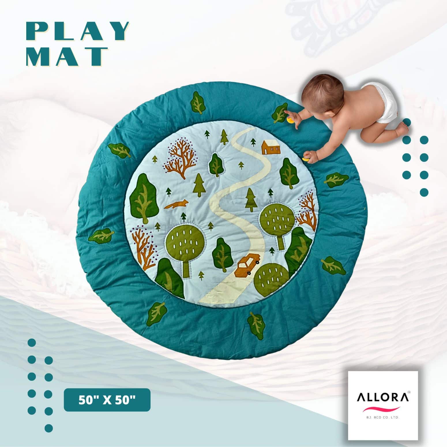 Playmat For Baby’s 50″ x 50″