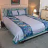 Ash Floral Elegance Embroidery Bedsheet