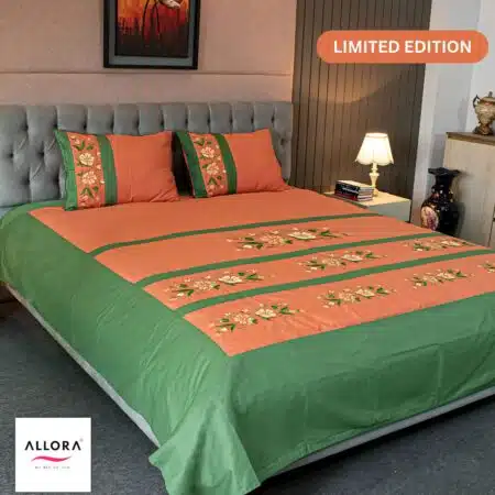 Floral Aura Embroidery Bed Sheet