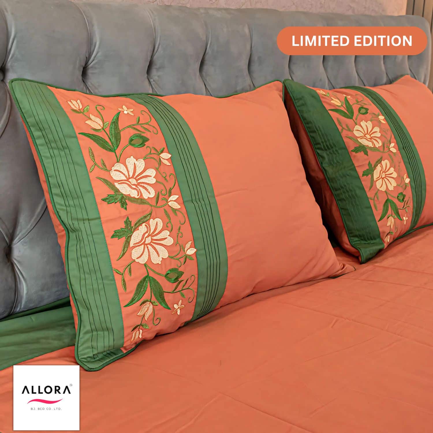 Floral Aura Embroidery Bed Sheet