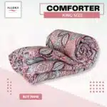 Fallen Leaves Print Comforter - Pink