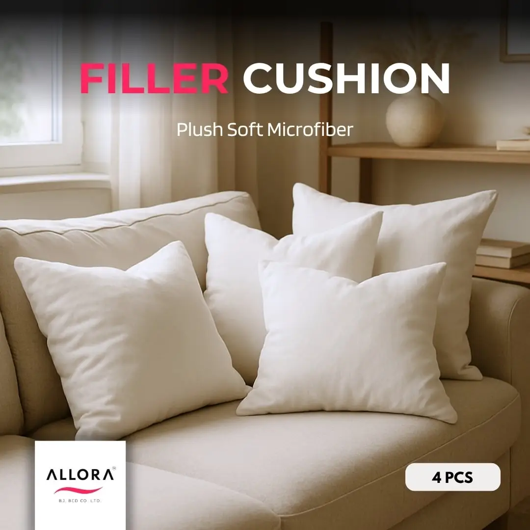 White Cushion for Sofa Bundle of 4 Pcs
