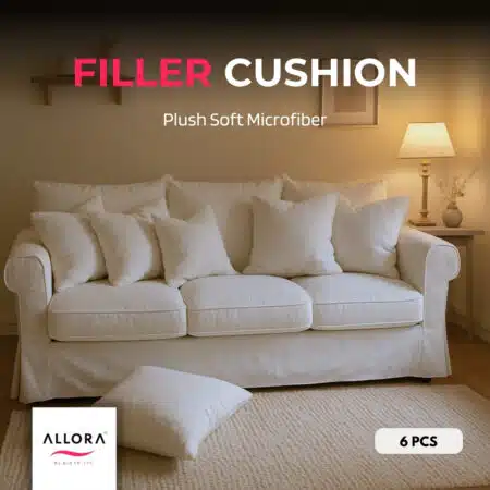 White Filler Cushion for Sofa Bundle of 6 Pcs