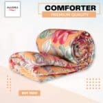 Watercolour Flora Comforter - Orange