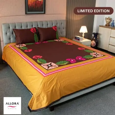 Rustic Garden Embroidered Bed Sheet