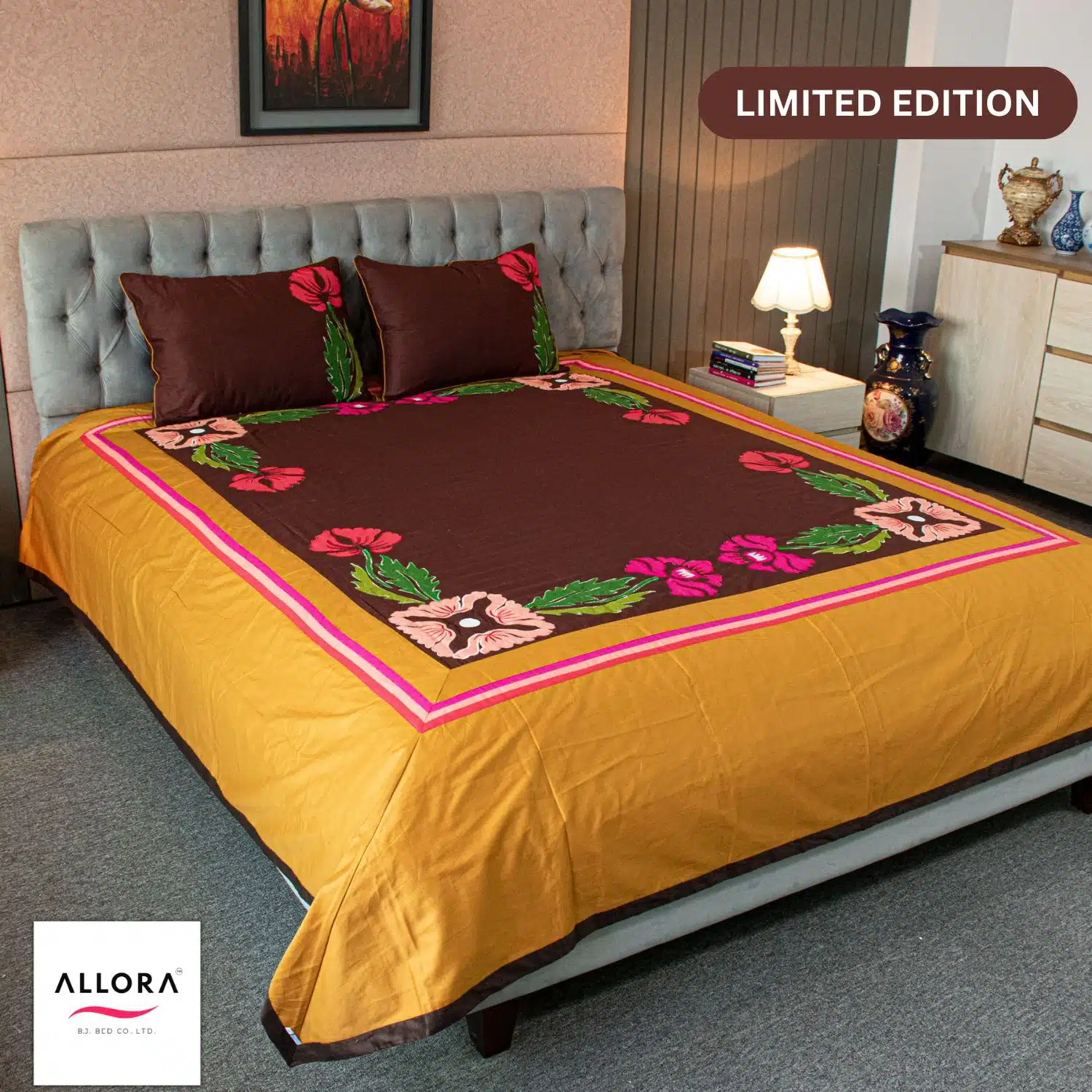 Rustic Garden Embroidered Bed Sheet