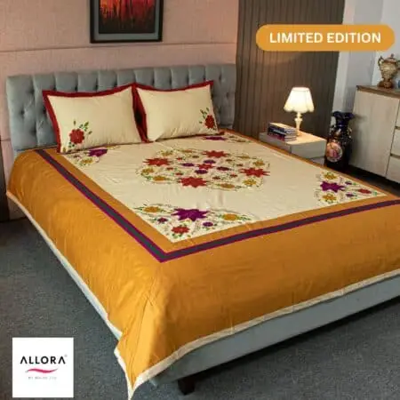 Amber Garden Embroidered Bed Sheet