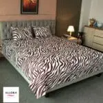 Zebra Printed King Bed Sheet - Maroon