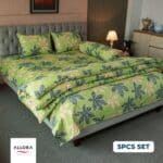 Leafscape Comforter Bedding Set - Green (5Pcs Set)