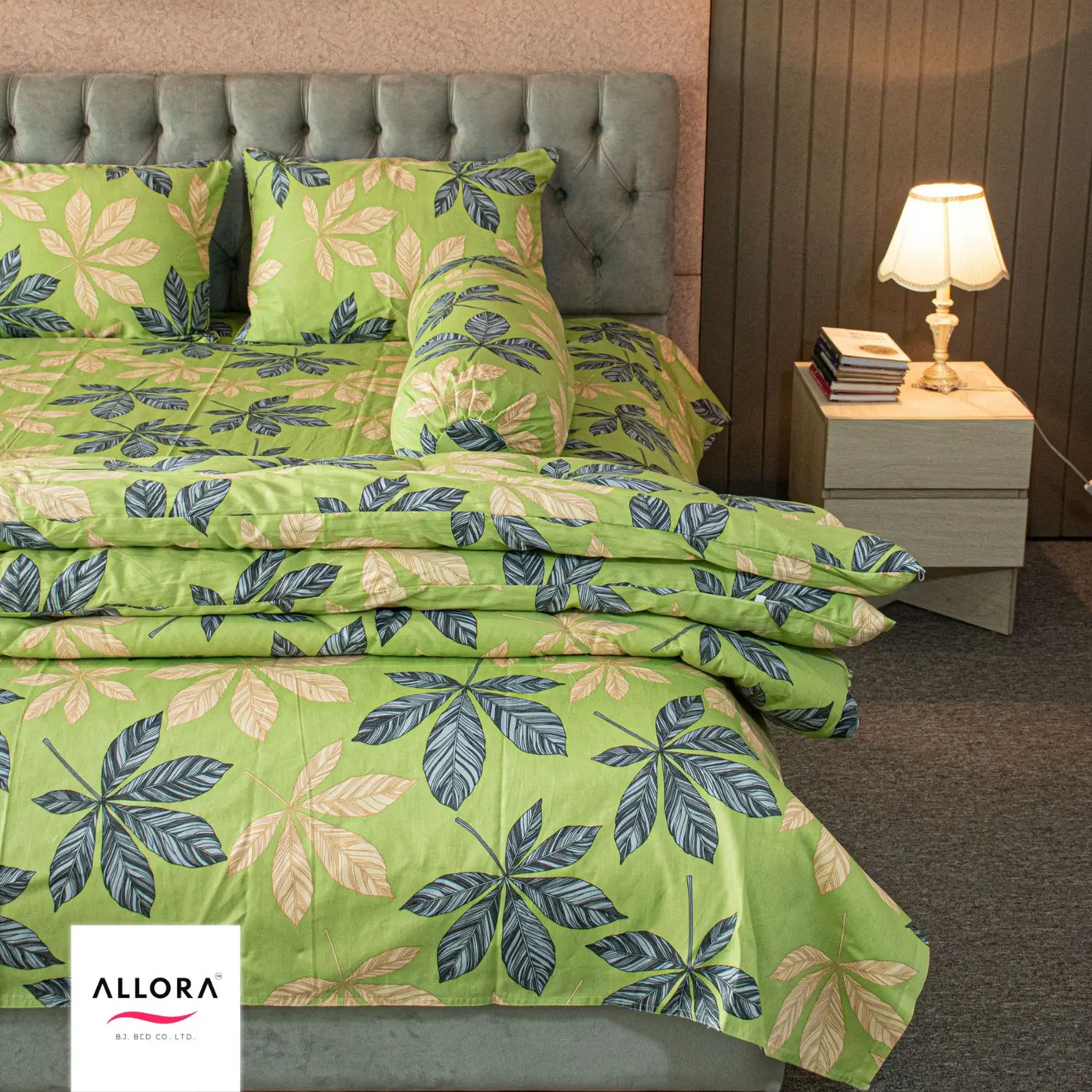 Leafscape Comforter Bedding Set - Green (5Pcs Set) - Image 3