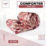 Wild Petal Printed Comforter – Wine