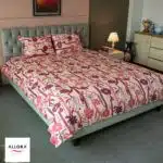 Wild Petal Printed Bed Sheet - Wine