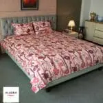 Wild Petal Printed Bed Sheet - Wine