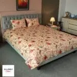 Floral Whisper Printed Bed Sheet - Beige