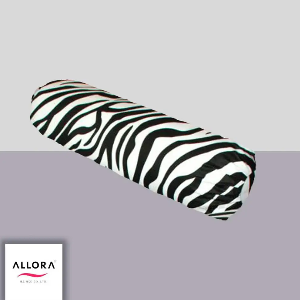 Zebra Print Side Pillow Cover – Black