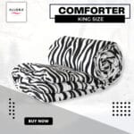 Zebra Printed Comforter - Black
