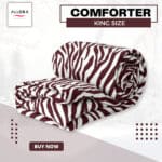 Zebra Printed Comforter - Maroon