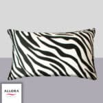 Zebra Print Head Pillow Cover - Black