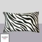 Zebra Print Head Pillow Cover - Black