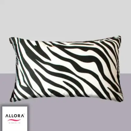 Zebra Print Head Pillow Cover - Black