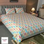 Leaf & Light Printed Bed Sheet - Yellow