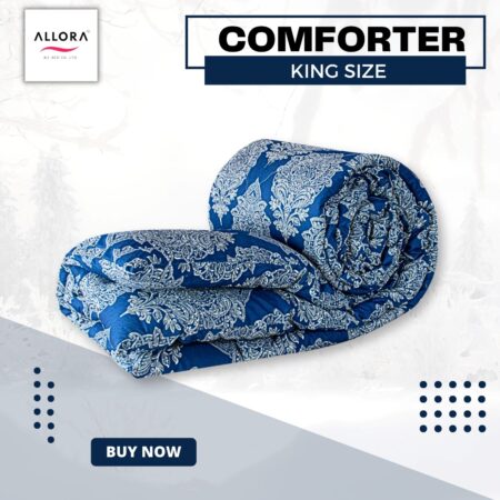 Regal Block Motif Print Comforter - Blue