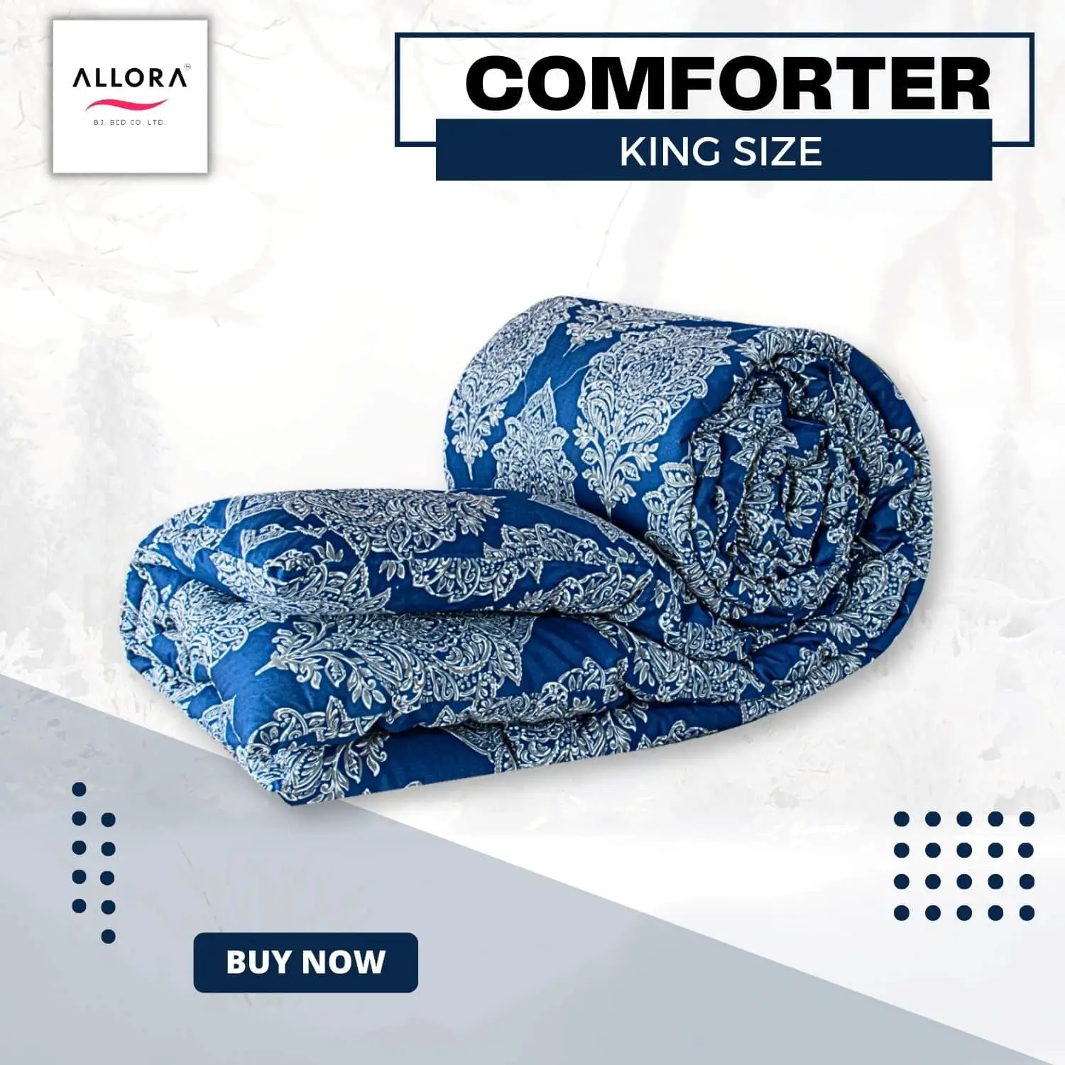 Regal Block Motif Print Comforter – Blue