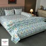 Leaf & Light Comforter Bedding Set – Mint (5Pcs Set)