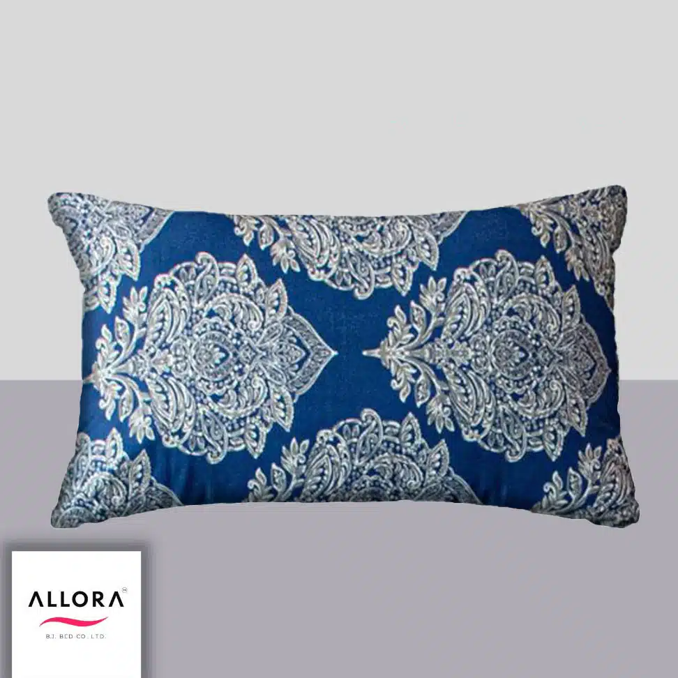 Regal Block Motif Head Pillow Cover – Blue
