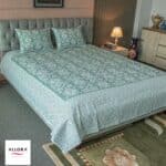 Coastal Calm Printed Bed Sheet - Green Harmony