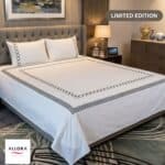White Elegant Embroidery Bedsheet