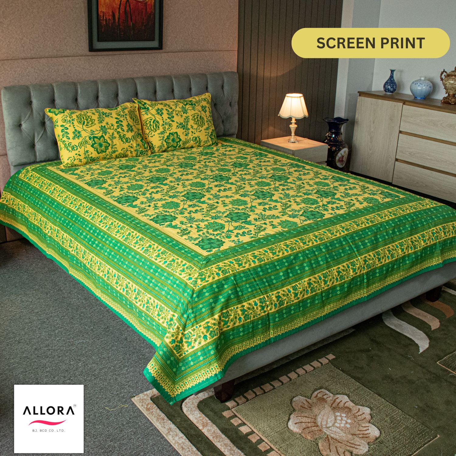 Nature’s Canvas Bed Sheet – Screen Printed