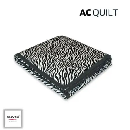 Zebra Printed AC Quilt – Black