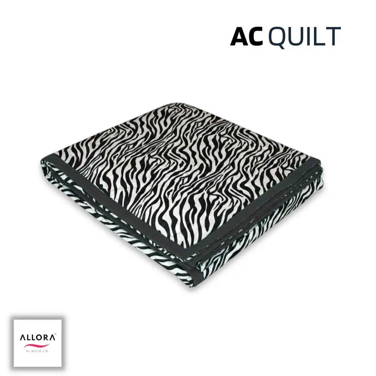 Zebra Printed AC Quilt – Black