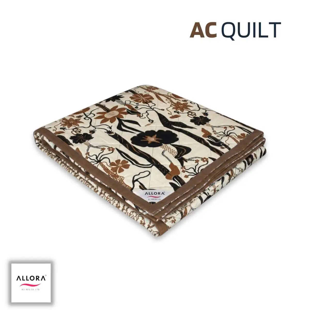 Wild Petal Printed AC Quilt – Black